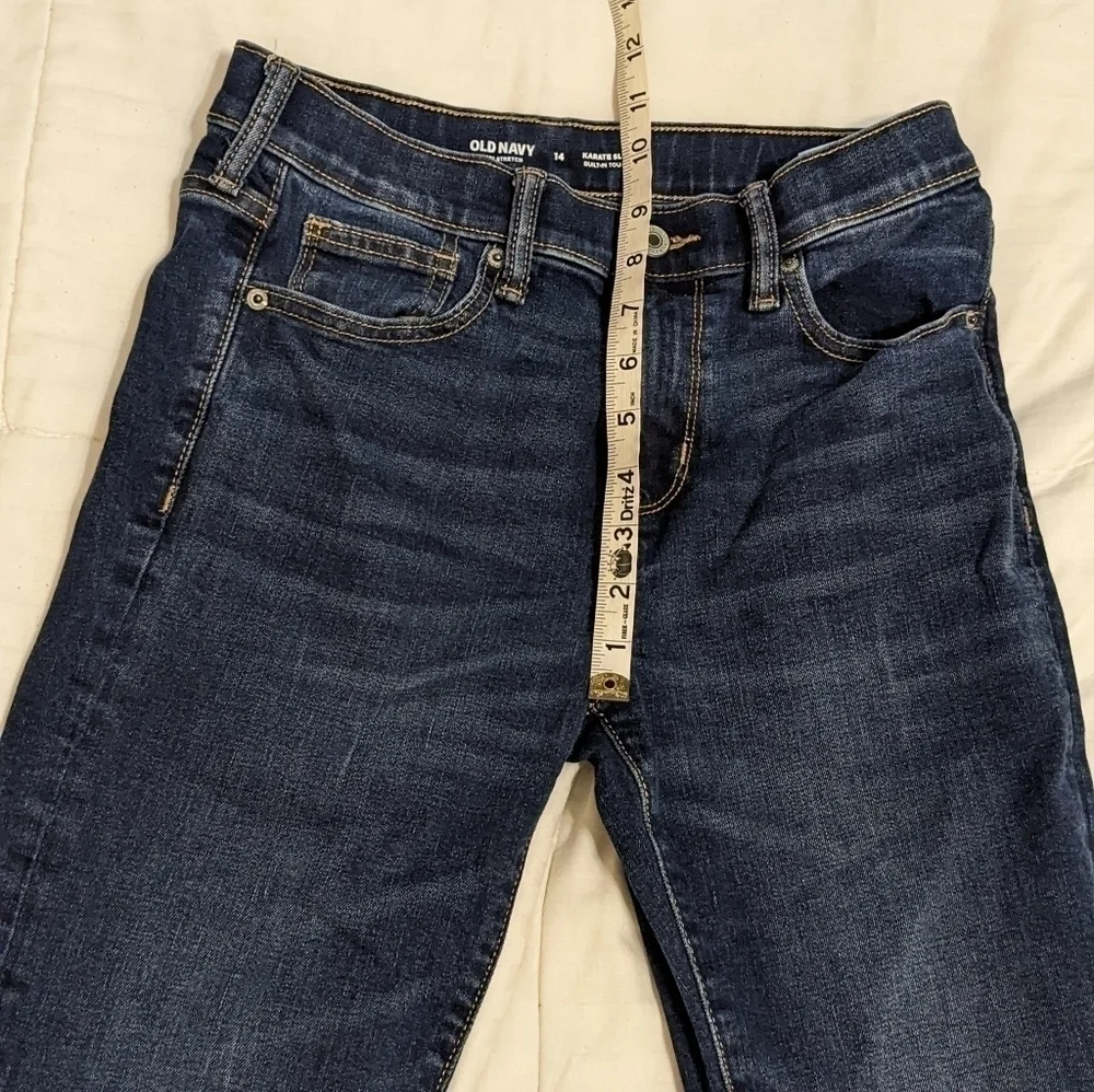 Old Navy dark blue Karate slim jeans size 14